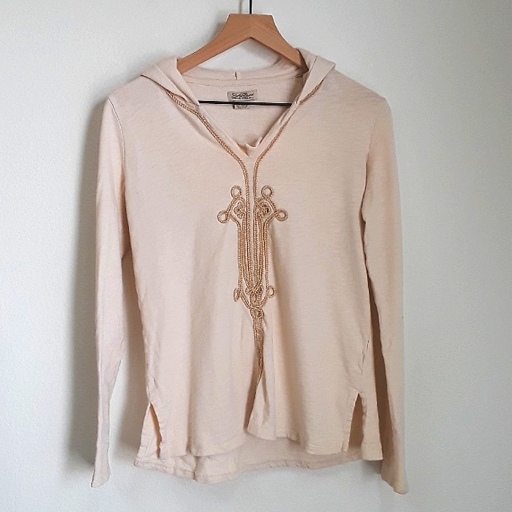 Lucky Brand - Small - Cream Colored Hooded Shirt